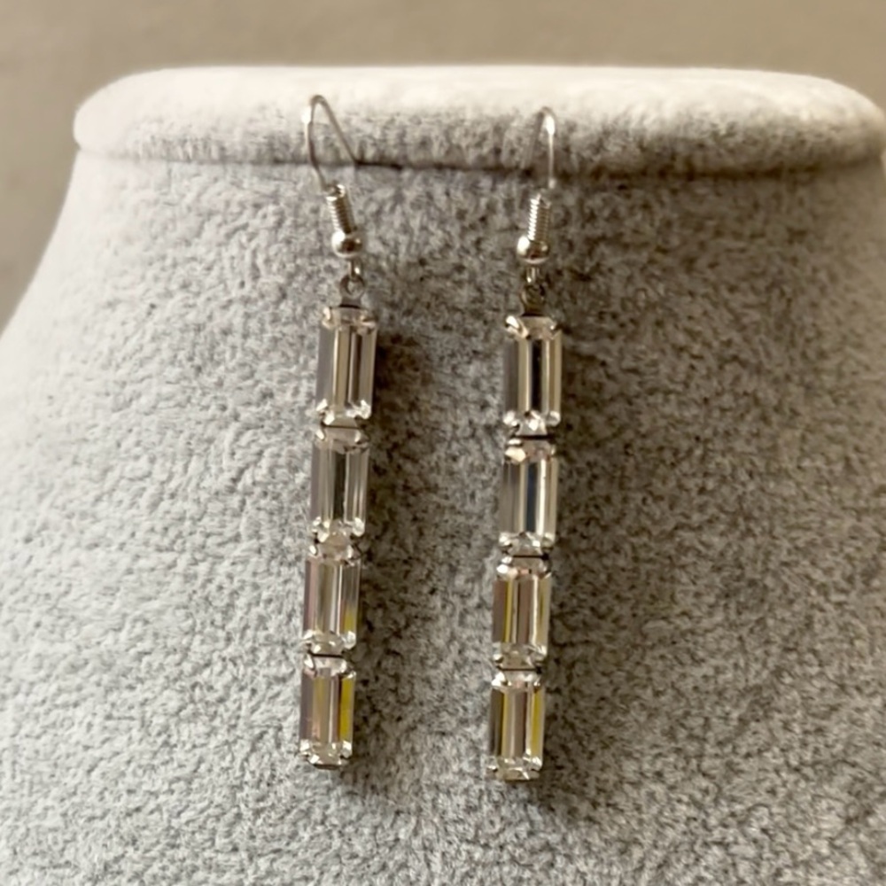 Up-cycled Vintage Rhinestone Drop Earrings